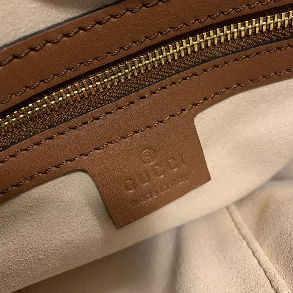 Gucci NEW GG Supreme Peacock Brown Tote Leather - Picture 5 of 7